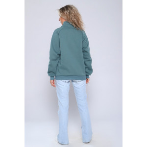 Толстовка женская №89338 футер 3-х нитка с начесом (последний размер) серо-зеленый 46,50,54