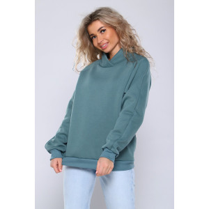 Толстовка женская №89338 футер 3-х нитка с начесом (последний размер) серо-зеленый 46,50,54