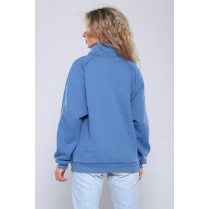 Толстовка женская №89338 футер 3-х нитка с начесом (последний размер) синий 46