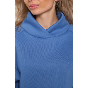 Толстовка женская №89338 футер 3-х нитка с начесом (последний размер) синий 46