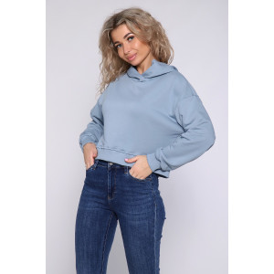Толстовка женская №89305 футер 3-х нитка (последний размер) серо-голубой 48