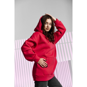 Толстовка женская №67090 футер 3-х нитка с начесом (последний размер) фуксия 46,52