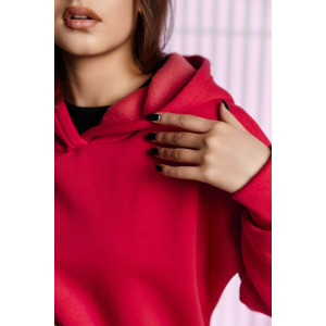 Толстовка женская №67090 футер 3-х нитка с начесом (последний размер) фуксия 46,52