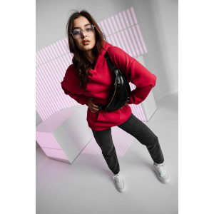 Толстовка женская №67090 футер 3-х нитка с начесом (последний размер) фуксия 46,52