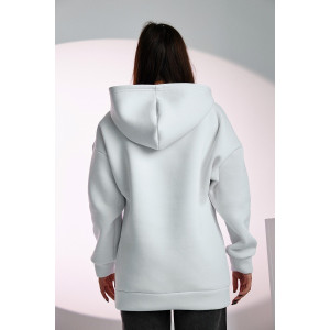 Толстовка женская №67090 футер 3-х нитка с начесом (последний размер) белый 50