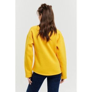 Толстовка женская №67028 футер 3-х нитка с начесом (последний размер) желтый 48