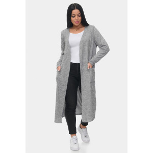 Кардиган женский "Софи 2" ангора-софт (р-ры: 46-68) серый