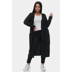 Кардиган женский "Софи 2" ангора-софт (р-ры: 46-68) черный