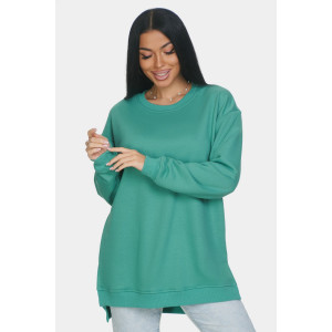 Свитшот женский "Ева" футер 3-х нитка (р-ры: 46-64) зеленый