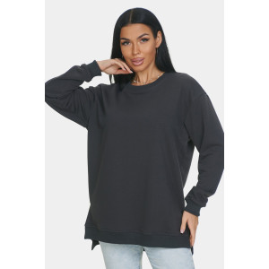 Свитшот женский "Ева" футер 3-х нитка (р-ры: 46-64) темно-серый