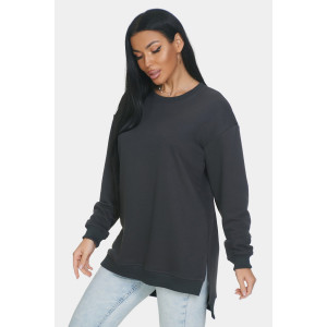 Свитшот женский "Ева" футер 3-х нитка (р-ры: 46-64) темно-серый