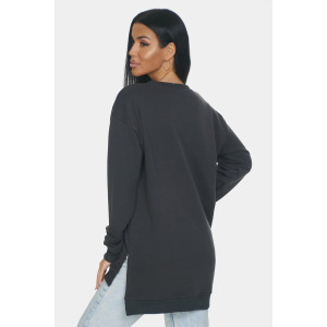 Свитшот женский "Ева" футер 3-х нитка (р-ры: 46-64) темно-серый