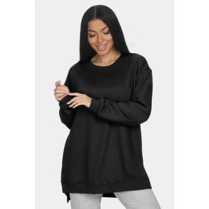 Свитшот женский "Ева" футер 3-х нитка (р-ры: 46-64) черный