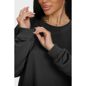 Свитшот женский "Ева" футер 3-х нитка (р-ры: 46-64) черный