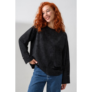 Толстовка женская №67172 футер с лайкрой 2-х нитка (последний размер) винтаж черный 42,44,50