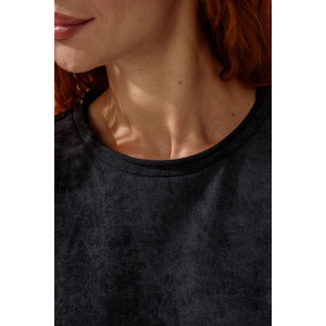 Толстовка женская №67172 футер с лайкрой 2-х нитка (последний размер) винтаж черный 42,44,50