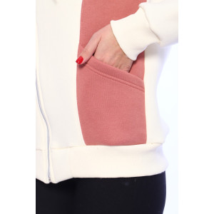 Толстовка женская №70093 футер 3-х нитка с начесом (последний размер) молочный 46