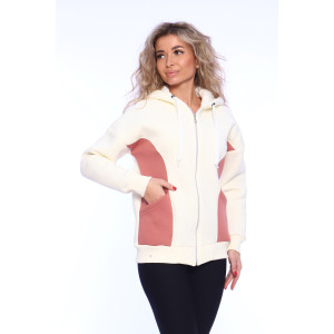 Толстовка женская №70093 футер 3-х нитка с начесом (последний размер) молочный 46