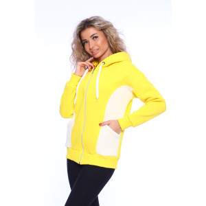 Толстовка женская №70093 футер 3-х нитка с начесом (последний размер) желтый 52 Толстовка женская №70093 футер 3-х нитка с начесом (последний размер) желтый 52