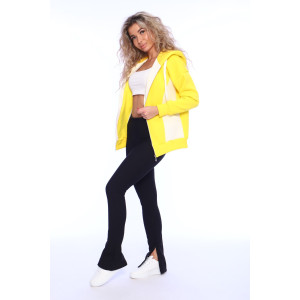 Толстовка женская №70093 футер 3-х нитка с начесом (последний размер) желтый 52 Толстовка женская №70093 футер 3-х нитка с начесом (последний размер) желтый 52