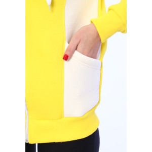 Толстовка женская №70093 футер 3-х нитка с начесом (последний размер) желтый 52 Толстовка женская №70093 футер 3-х нитка с начесом (последний размер) желтый 52