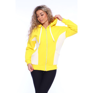 Толстовка женская №70093 футер 3-х нитка с начесом (последний размер) желтый 52 Толстовка женская №70093 футер 3-х нитка с начесом (последний размер) желтый 52