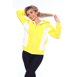 Толстовка женская №70093 футер 3-х нитка с начесом (последний размер) желтый 52 Толстовка женская №70093 футер 3-х нитка с начесом (последний размер) желтый 52