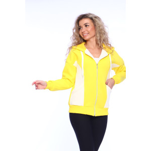 Толстовка женская №70093 футер 3-х нитка с начесом (последний размер) желтый 52 Толстовка женская №70093 футер 3-х нитка с начесом (последний размер) желтый 52