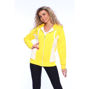 Толстовка женская №70093 футер 3-х нитка с начесом (последний размер) желтый 52 Толстовка женская №70093 футер 3-х нитка с начесом (последний размер) желтый 52