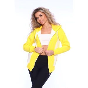 Толстовка женская №70093 футер 3-х нитка с начесом (последний размер) желтый 52 Толстовка женская №70093 футер 3-х нитка с начесом (последний размер) желтый 52