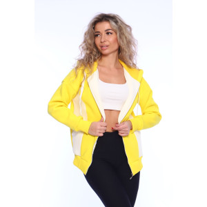 Толстовка женская №70093 футер 3-х нитка с начесом (последний размер) желтый 52 Толстовка женская №70093 футер 3-х нитка с начесом (последний размер) желтый 52