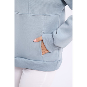 Толстовка женская №21054 футер 3-х нитка с начесом (последний размер) серо-голубой 44