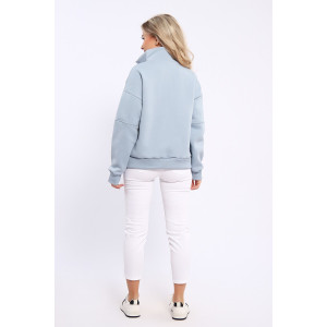 Толстовка женская №21054 футер 3-х нитка с начесом (последний размер) серо-голубой 44