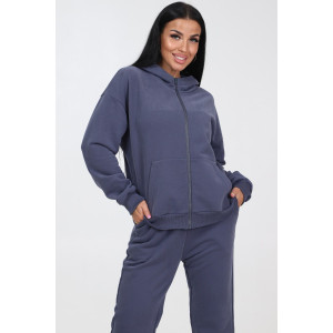 Толстовка женская №26604 футер 3-х нитка (последний размер) серый 48