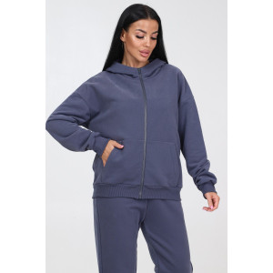 Толстовка женская №26604 футер 3-х нитка (последний размер) серый 48