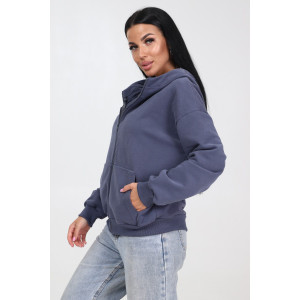 Толстовка женская №26604 футер 3-х нитка (последний размер) серый 48