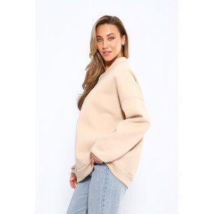 Толстовка женская №21012 футер 3-х нитка с начесом (последний размер) бежевый 44,48