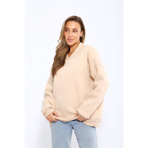 Толстовка женская №21012 футер 3-х нитка с начесом (последний размер) бежевый 44,48