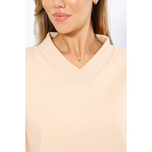 Толстовка женская №21012 футер 3-х нитка с начесом (последний размер) бежевый 44,48