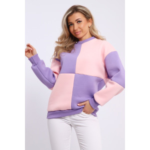 Толстовка женская №21055 футер 3-х нитка с начесом (последний размер) сиреневый 52 Толстовка женская №21055 футер 3-х нитка с начесом (последний размер) сиреневый 52