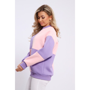 Толстовка женская №21055 футер 3-х нитка с начесом (последний размер) сиреневый 52 Толстовка женская №21055 футер 3-х нитка с начесом (последний размер) сиреневый 52