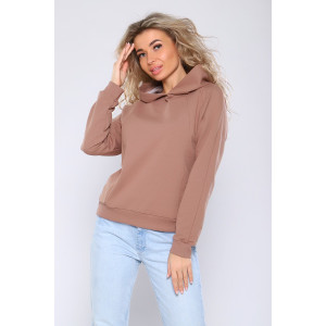 Толстовка женская №59210 футер с лайкрой 2-х нитка (последний размер) коричневый 52,54