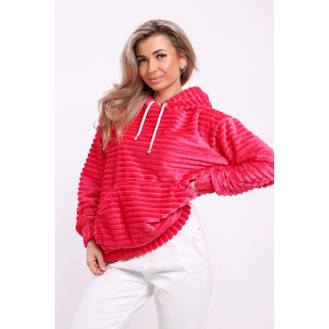 Толстовка женская №18105 велсофт (последний размер) фуксия 52