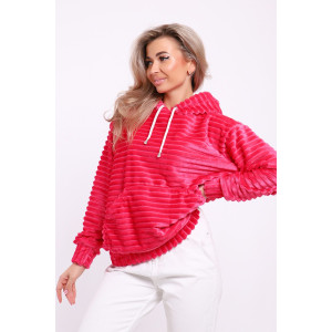 Толстовка женская №18105 велсофт (последний размер) фуксия 52