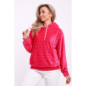 Толстовка женская №18105 велсофт (последний размер) фуксия 52