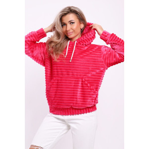 Толстовка женская №18105 велсофт (последний размер) фуксия 52