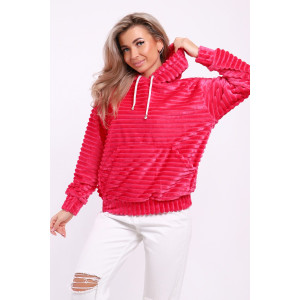 Толстовка женская №18105 велсофт (последний размер) фуксия 52