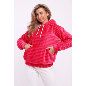 Толстовка женская №18105 велсофт (последний размер) фуксия 52