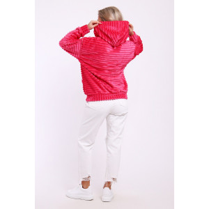 Толстовка женская №18105 велсофт (последний размер) фуксия 52