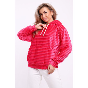 Толстовка женская №18105 велсофт (последний размер) фуксия 52